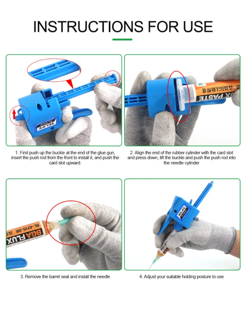 10CC RELIFE RL-062A Welding Oil Needle Booster Manual Glue Gun Press Type Auxiliary Discharge Oil Putter BGA Flux Paste Booster