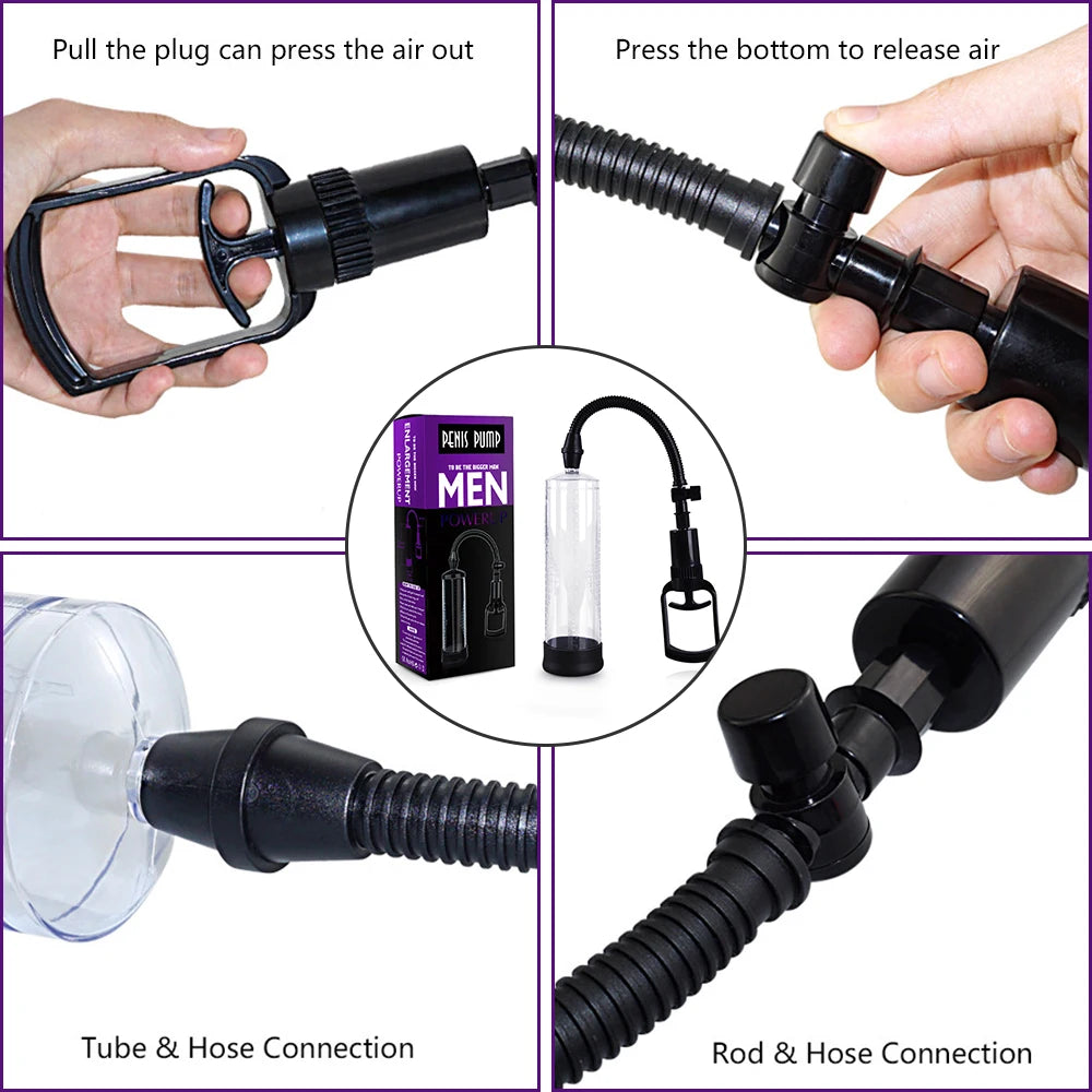 Male Penis Pump Vacuum Dick Extender Penis Enlargement Erotic Sex Toy For Man Cock Increase Length Enlarger Adult Supplies