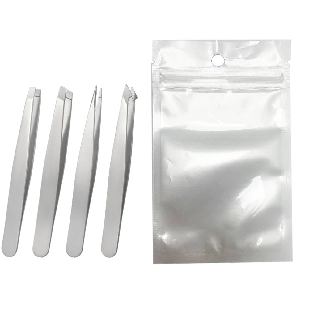 4PCSTweezers Suit-Professional Stainless Steel Eyebrow Tweezers-Very Precise Removal Of Facial Hair, Debris And Endogenous Hair