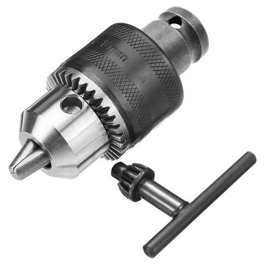 1.5-10mm 1/16 Inch - 3/8 Inch Capacity Key Drill Chuck Wrench Converter 1/2 Inch Socket Square Female Adapter Industrial Tools