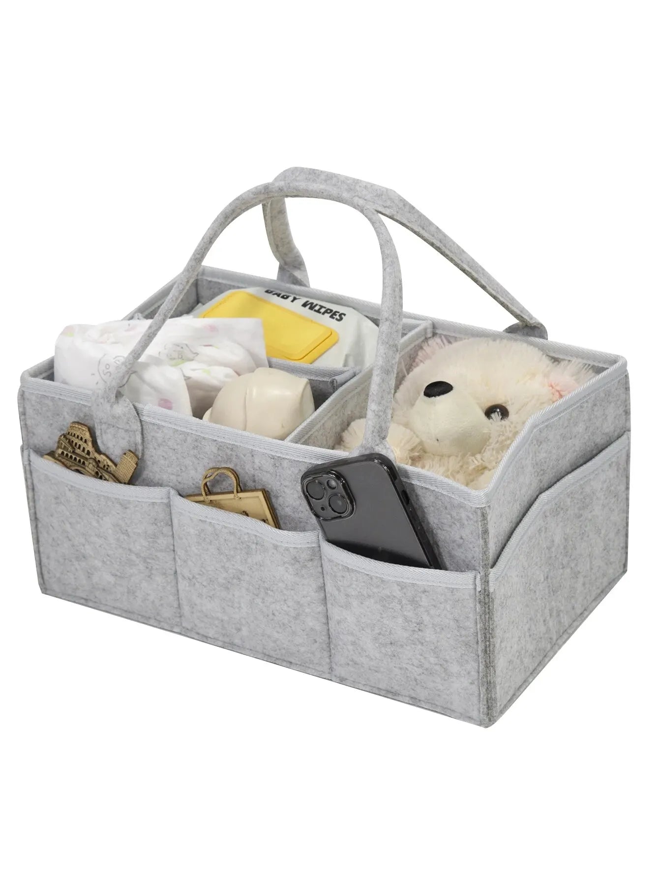 Baby Stroller Accessories Organizer Mommy Tote Bag Foldable Storage Baby Diaper Hanging Bags Thicken Portable Mom Tote Basket