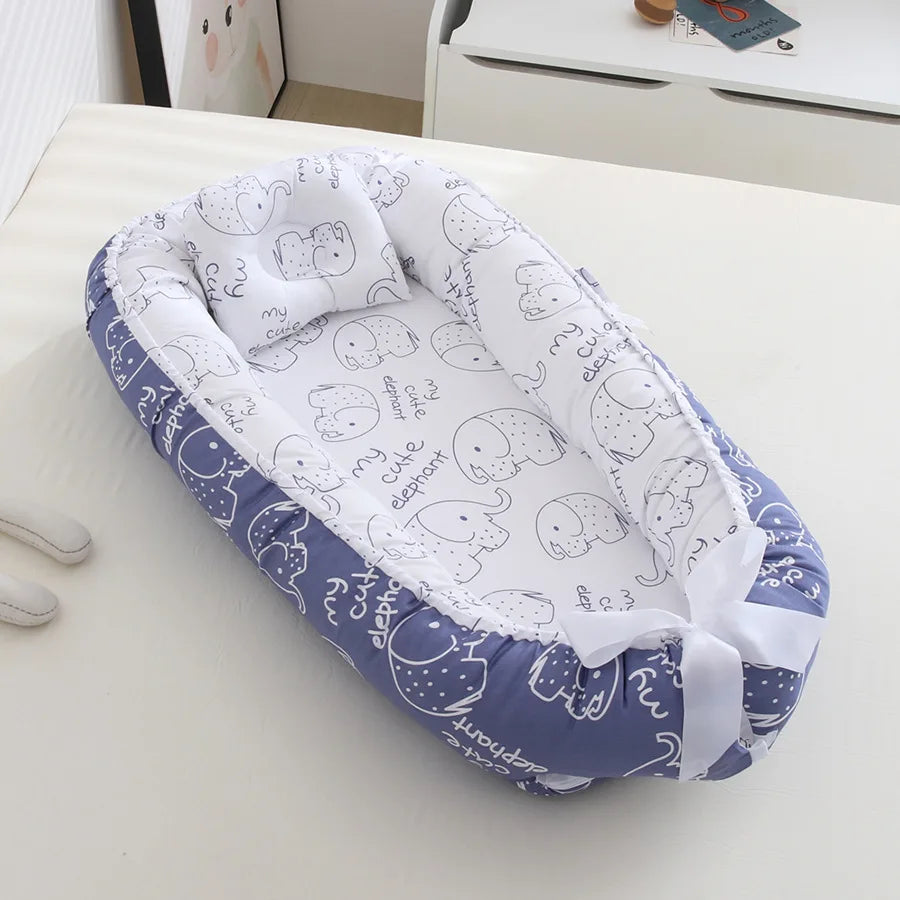 88*50*15cm Cotton Cribs Removable Sleeping Nest for Baby Bed Crib with Pillow Infant Toddler Cradle Mattress Newborn Gift