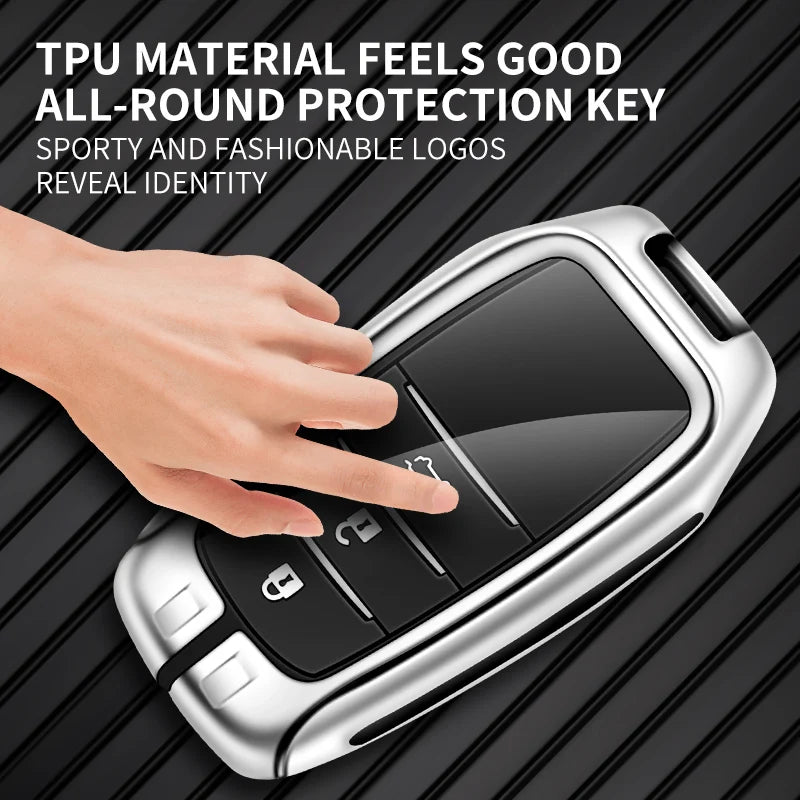 New Zinc Alloy Leather Car Key Case Cover Shell For Toyota CHR Hilux Fortuner Land Cruiser 200 Camry Corolla Crown RAV4 Highland