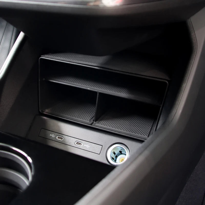 For Audi Q4/Q5 E-Tron 2022+ Interior Organizer Storage Box Armrest Central Console Tidy Stowing Auto Accessories