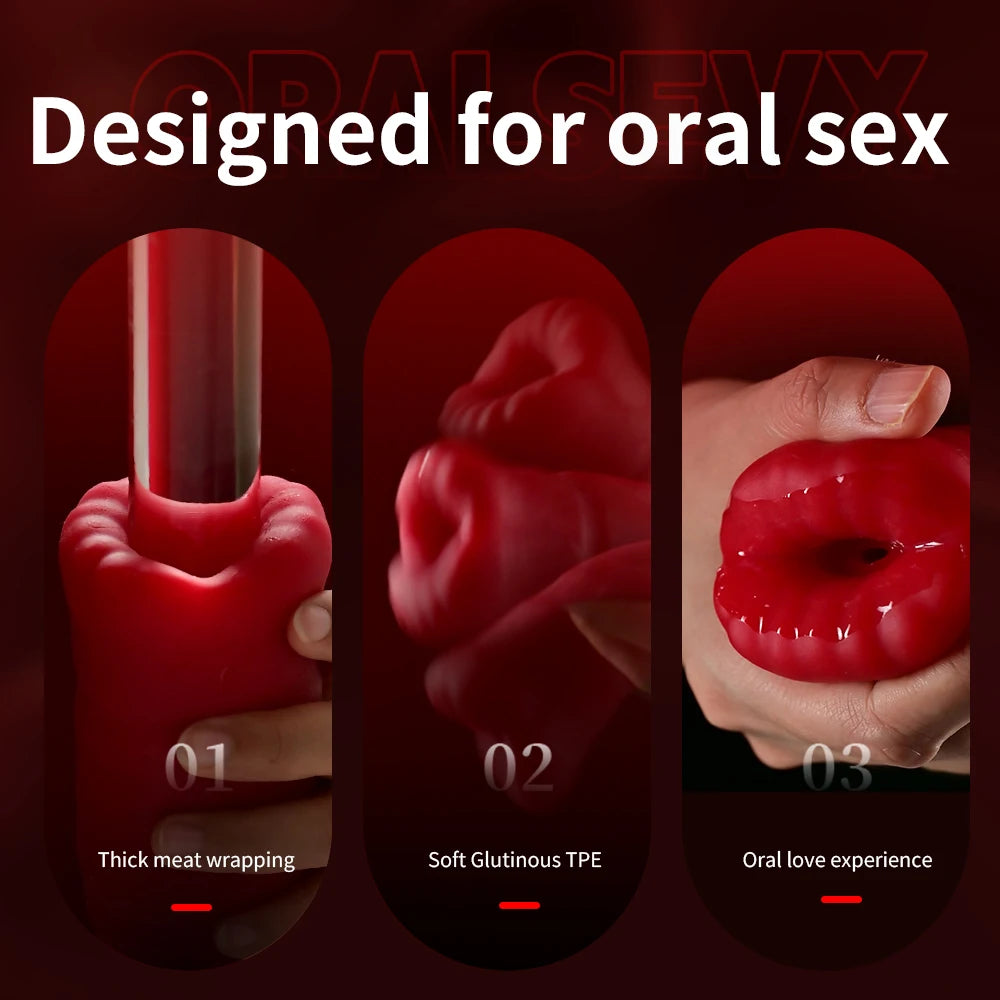 Male Masturbator For Men Vibrator Oral Sex Automatic Tongue Licking Blowjob Vagina Pocket Pussy Penis Oral Sex Toy For Adult Men