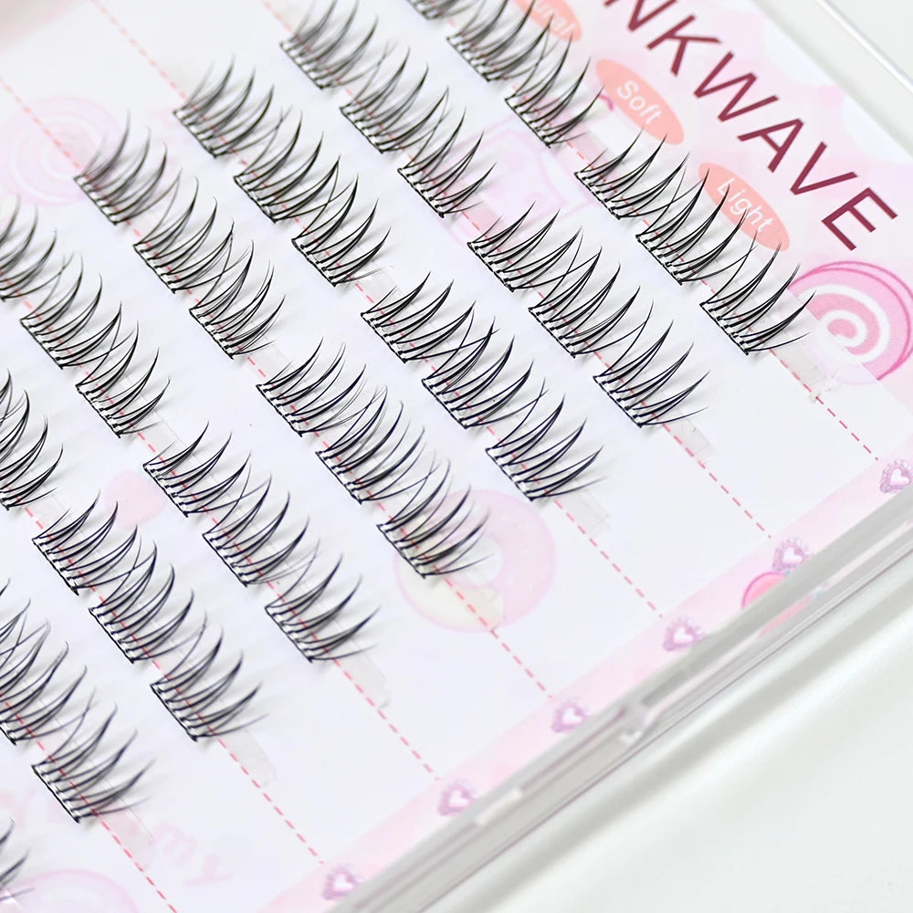 No Glue Needed Idol False Eyelashes Large Capacity 7-9mm Self Adhesive Eyelashes DIY Lash Extension Korean Makeup Cluster Lashes