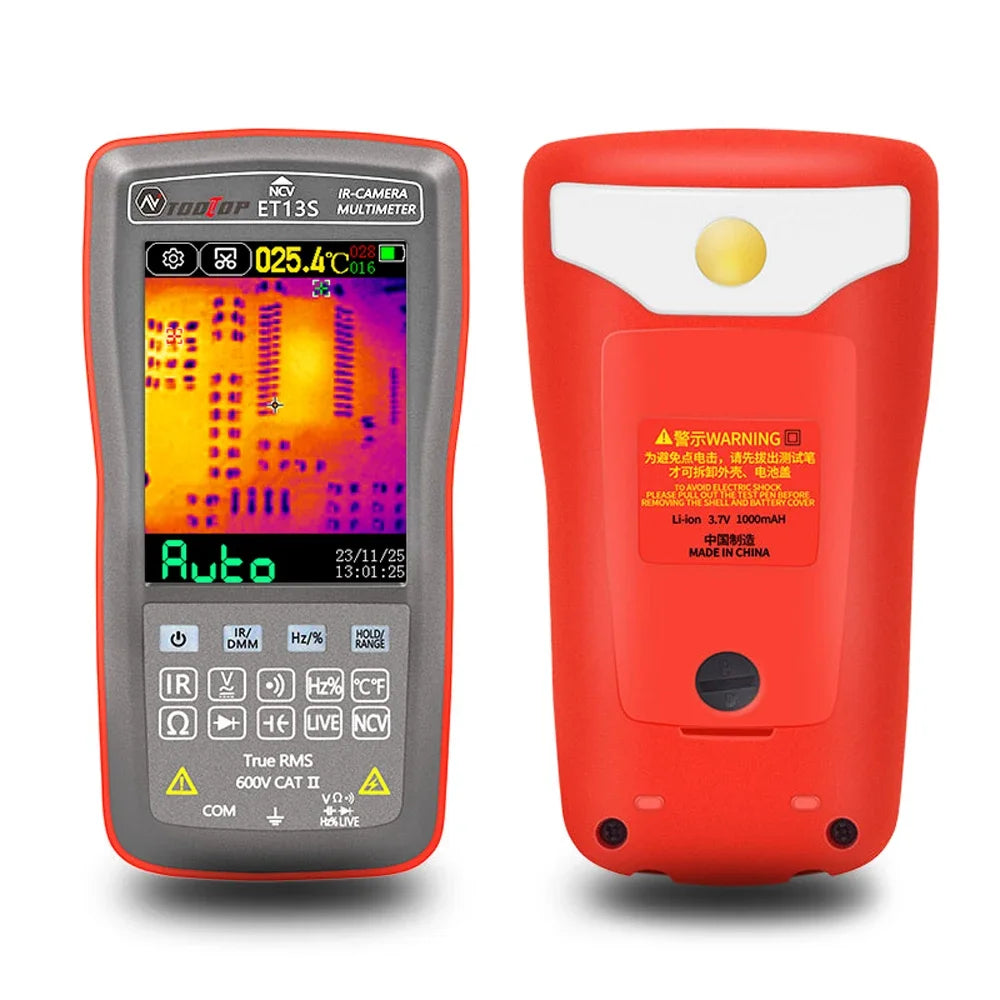 TOOLTOP ET13S Thermal Camera 192*192 Optional Macro Lens Thermal Camera Multimeter 9999 Counts Voltage Duty Cycle Diode Ohm Test