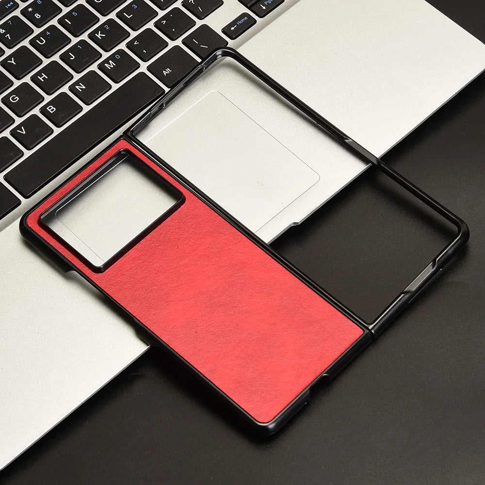 For Tecno Phantom V Fold 2 Case Luxury Leather Skin Texture Ultra Thin Slim Back Cover For Tecno Phantom V Fold2 Phone Cases