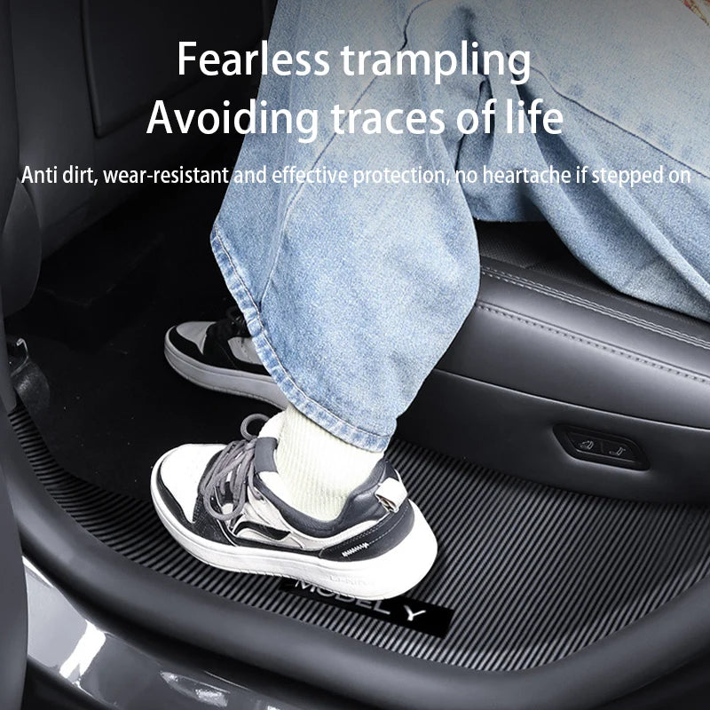 For New Tesla Model Y Juniper 2025+Front And Rear Door ABS Anti Scratch And Dirt Resistant Threshold Strips Interior Accessories