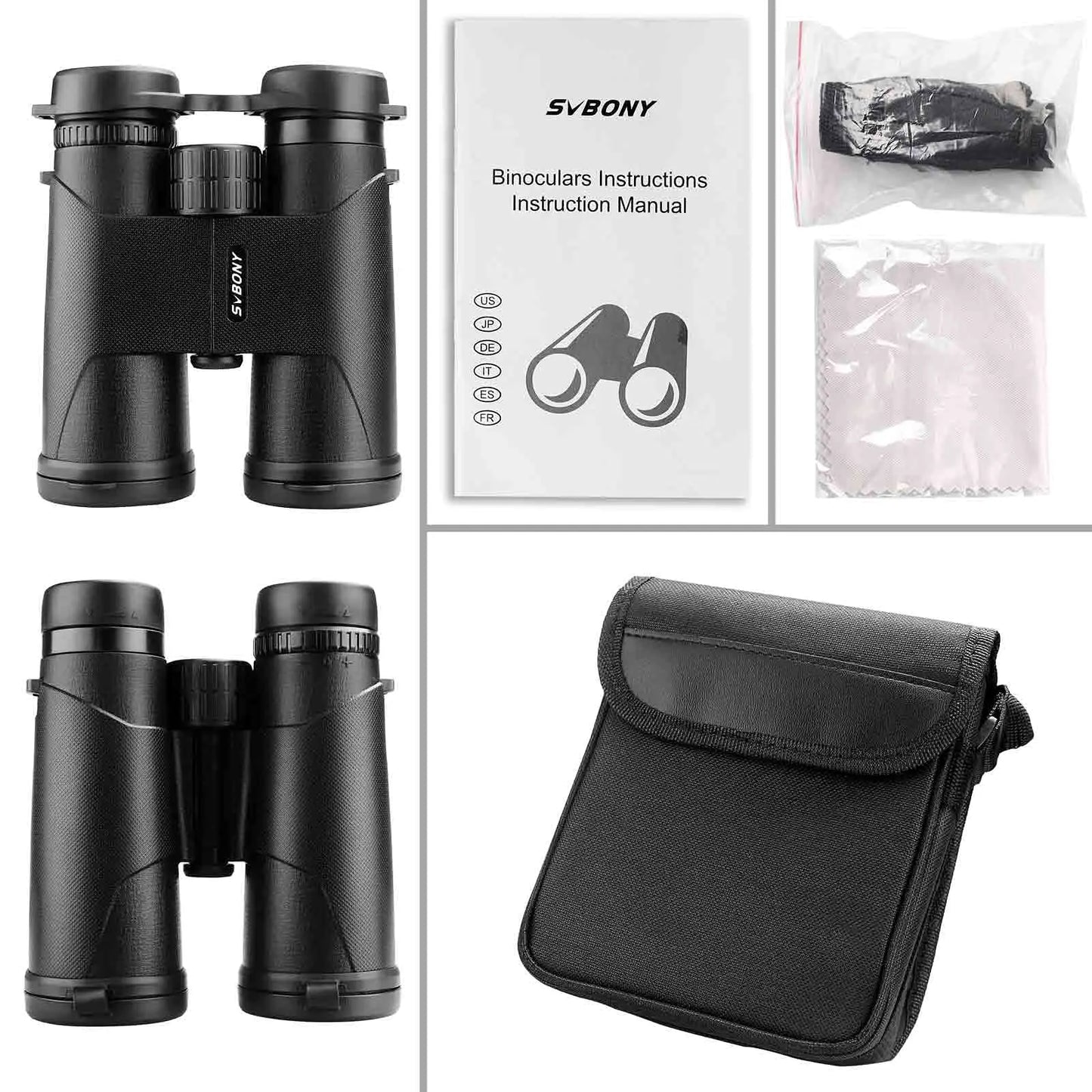 SVBONY SA202 Binoculars,10x42 Binoculars for Adults,Compact FMC Lens,Binoculars with Neck Strap Carrying Bag for Hiking Birding