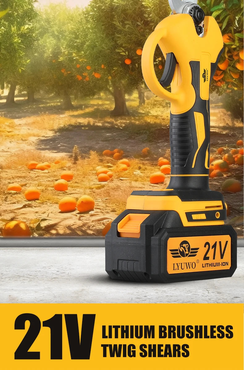 LYUWO Rechargeable Wireless Pruning Scissors, Fruit Tree Potted Pruning Electric Tool, 20V brushless, 30mm