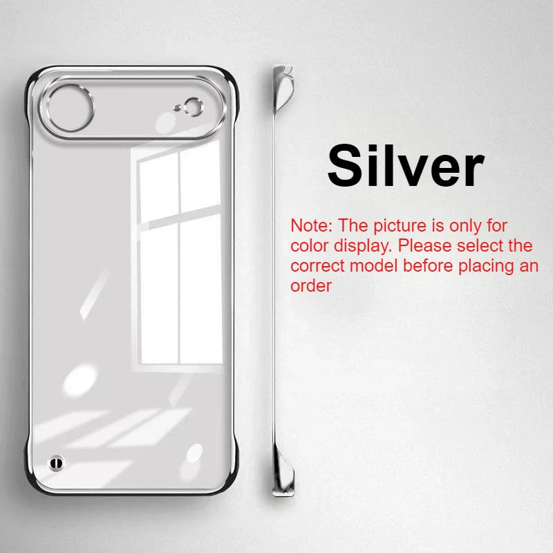 Ultra Thin Frameless Case for Iphone 17promax Air Slim Hard Shockproof Bumper Transparent Cover For iPhone17 17pro air