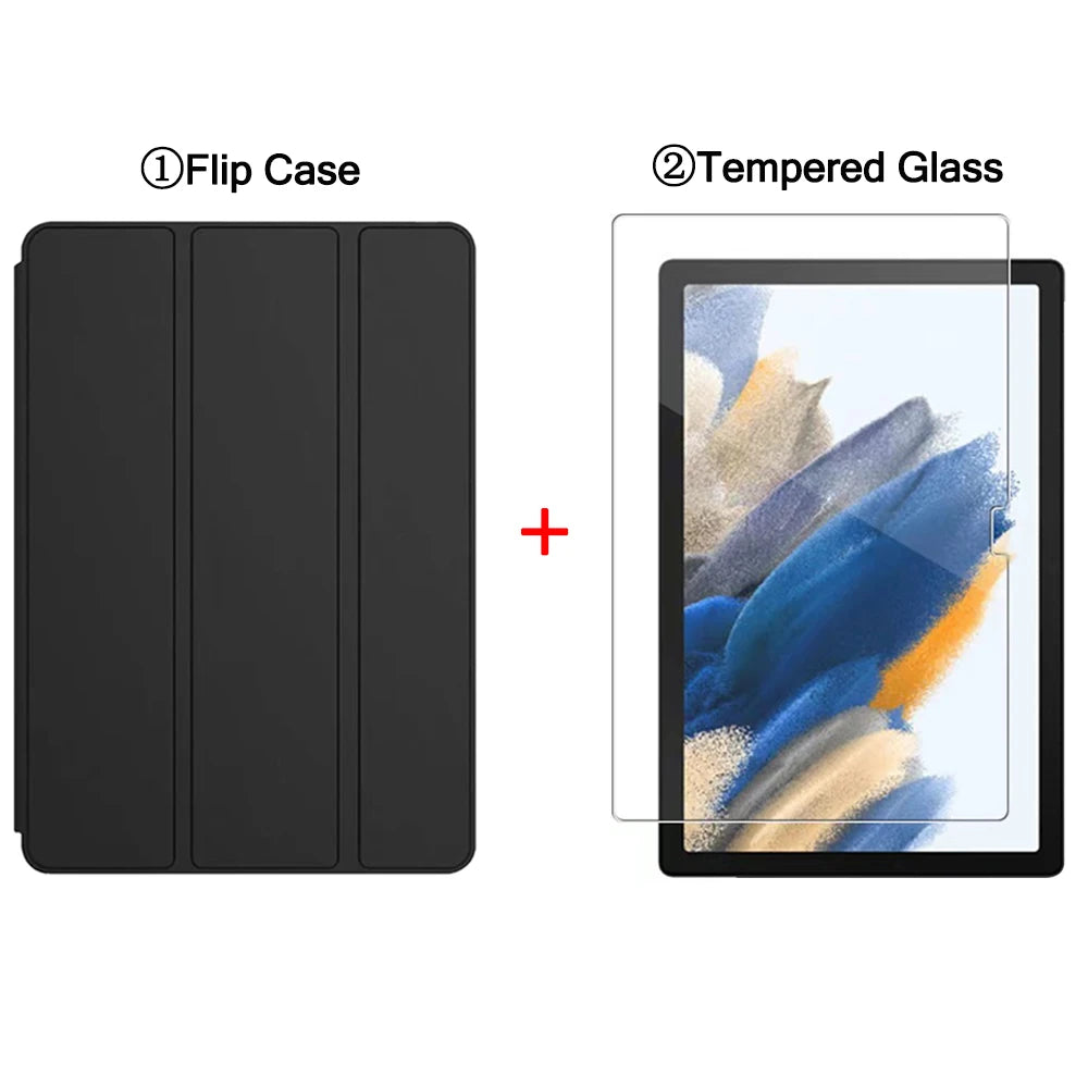 Tablet Stand Protection Flip For Samsung Galaxy Tab A8 10.5'' 2021 Cover for SM-X200 X205 Case Tri-fold Back Case for x200 Film
