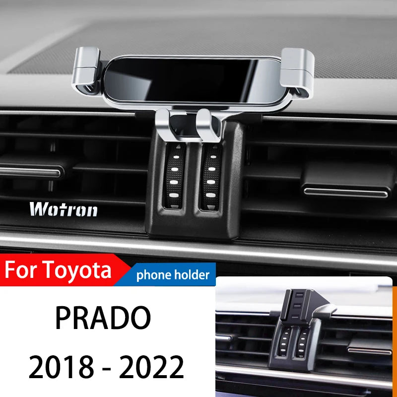 Car Phone Holder For Toyota Prado 2014-2022 GPS Special Gravity Navigation Mobile Bracket 360 Degree Rotating Stand Accessories
