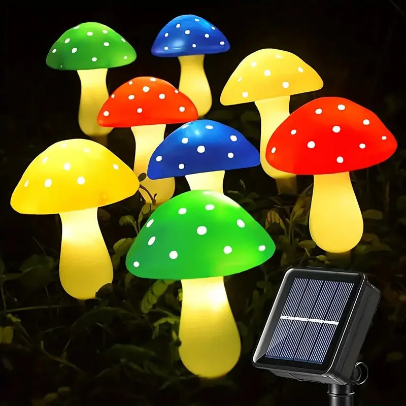 Solar Mushroom Lights Fairy LED Ground Mounted Lamp Garden Decor Waterproof Outdoor Night Light For Lawn Landscape Lighting