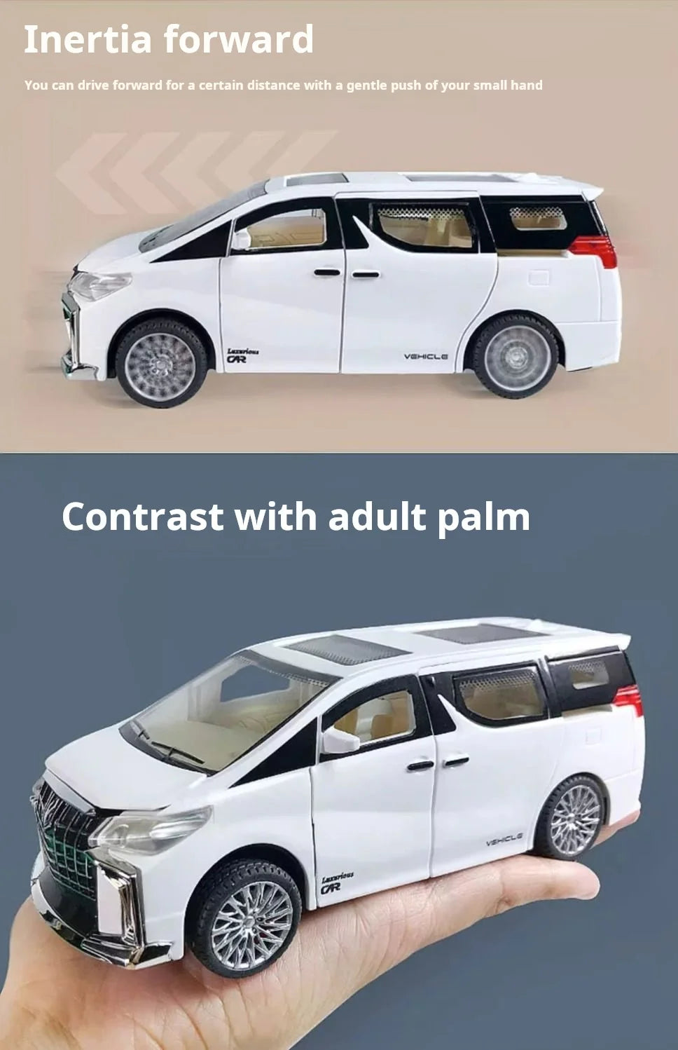 1:32 Children's Inertia Pull-back Car Toy with Lighting Sound Simulation Commercial Car Model Boy Gift Toy Car Kids Holiday Gift