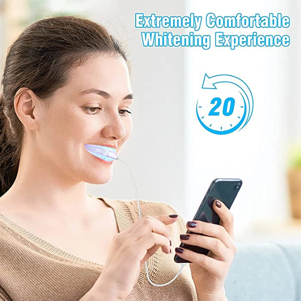 3 In1 Teeth Whitening Lights LED USB Rechargeable Oral and Dental Care Blue Light Whitening Teeth Bleach Clean Home Travel
