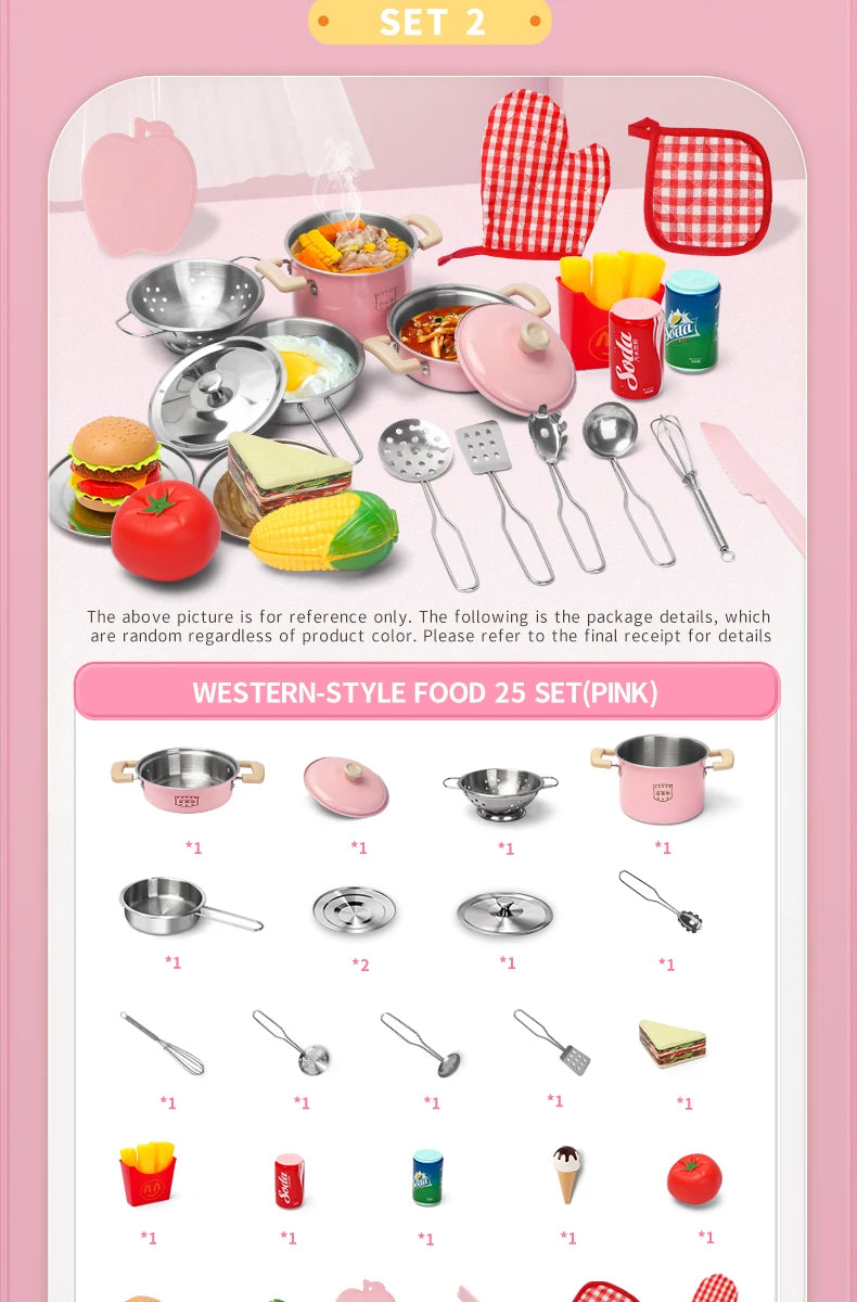 Kitchen Toys Groceries Play Kitchen Kids Set For Kids Jogo De Panela Mini Children's Cooking Kit with Food Cookware Gift