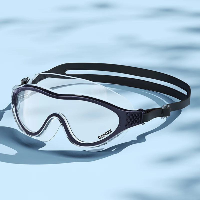 Big Frame Professional Swimming Waterproof Food Grade Silicone Glasses Swim Eyewear Anti-Fog UV Adult Men Women Diving Goggles
