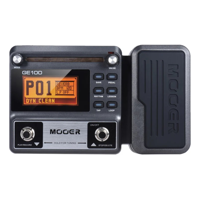 MOOER GE100 Guitar Multi-effects Processor Effect Pedal with Loop Record Tuning Tap Tempo Rhythm Scale & Chord Lesson Function