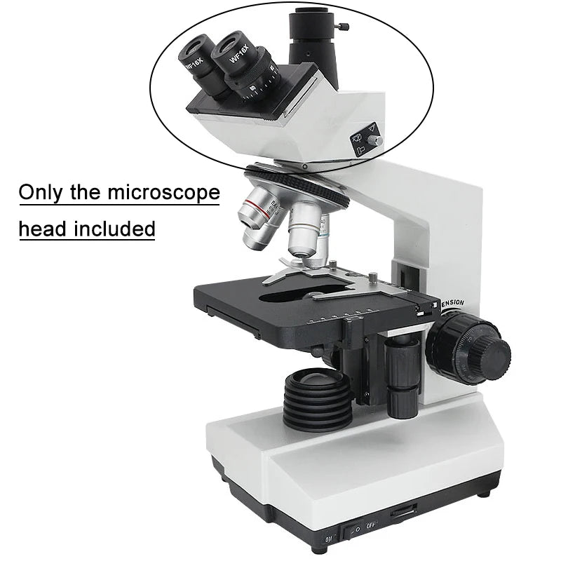 Metal Biological Microscope Head w/ WF10X WF16X Eyepiece Monocular Binocular Trinocular Microscope Head Teaching Microscope Head