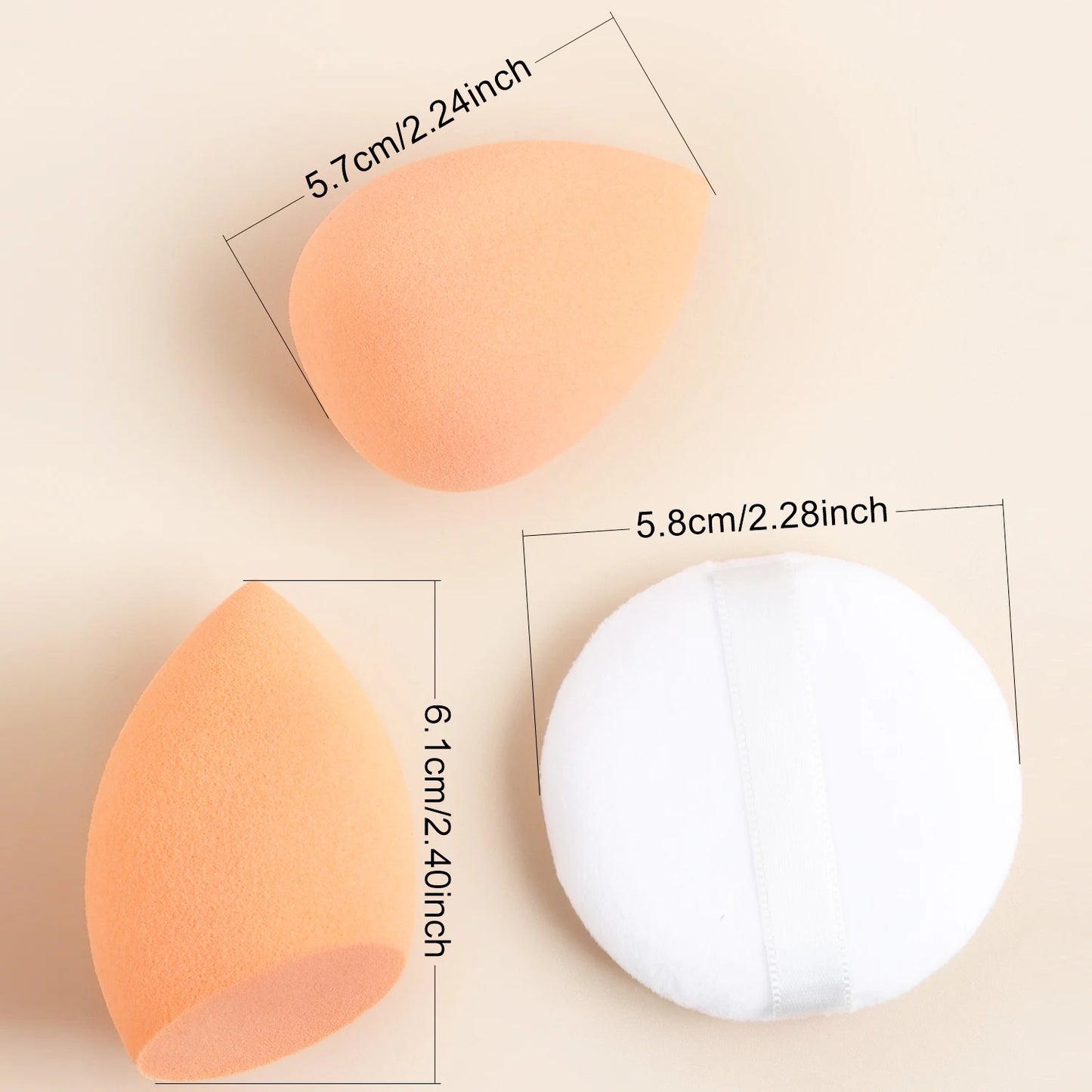 15pcs professional makeup brush set - classic everyday including 2pcs bevel and water drop beauty egg, 1 powder puff beauty tool