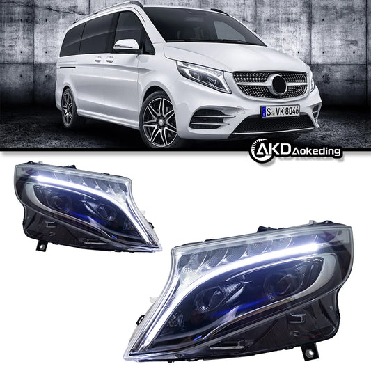 Auto Parts Headlights For  Benz VITO V Class Metris 2015-2019 latest Styling LED Dual Projector Car Accesorios Modified