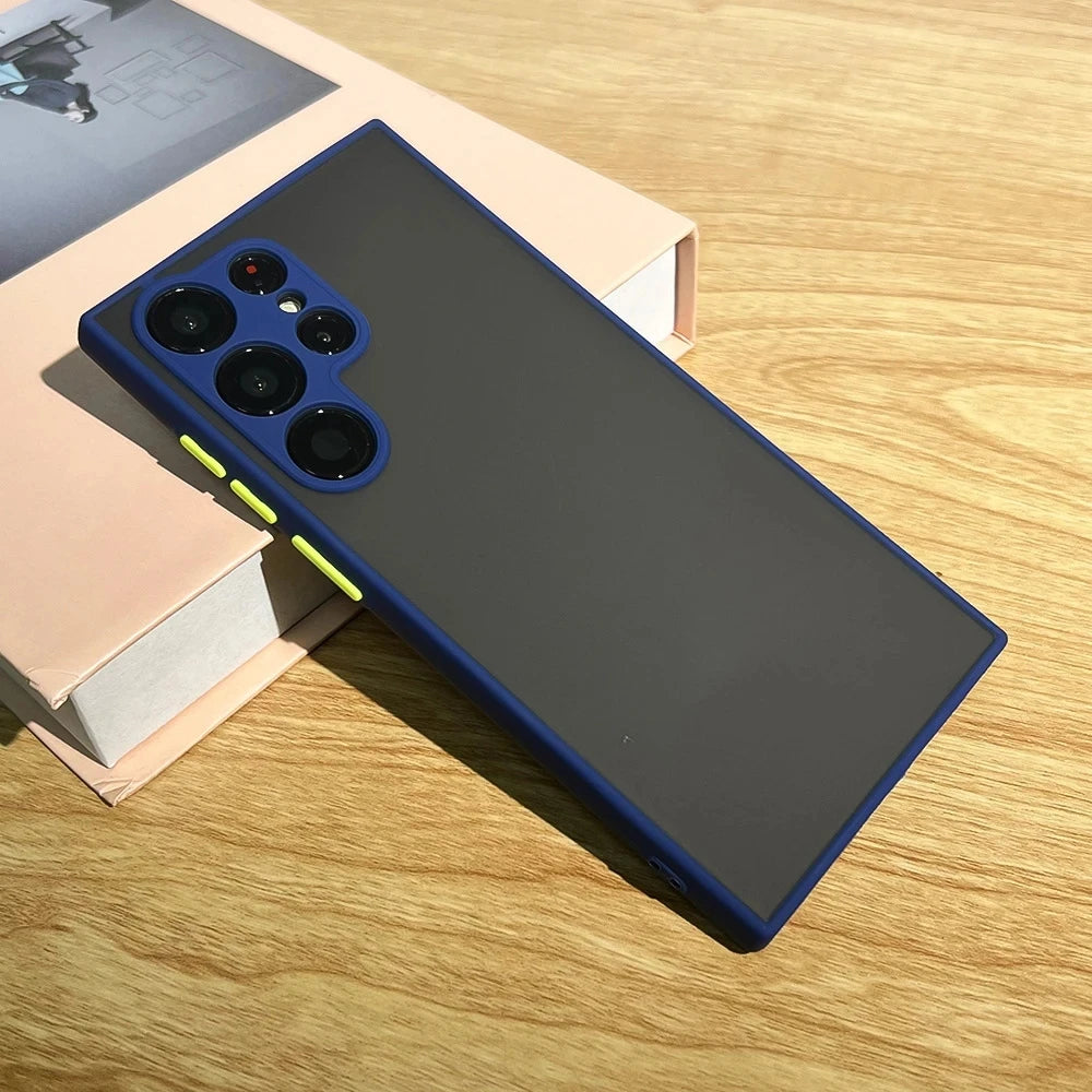 Shockproof Matte Transparent Case For Samsung Galaxy S24  S23 S22 S21 S20 Ultra Plus FE Note 20 10 A52 A71 A53  A34 S25 5G Cover