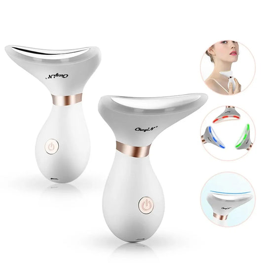 CkeyiN Neck Face Lifting Beauty Device EMS LED Photon Therapy Skin Tighten Massager Reduce Double Chin Anti Wrinkle Skin Care