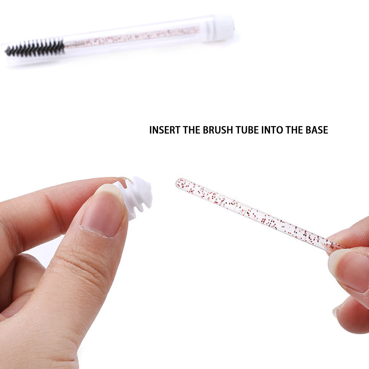 25/50Pcs Eyelash Brush Tubes Crystal Lash Mascara Wands Eyebrow Comb Spoolies Container Lashes Brushes Applicators Makeup Tools