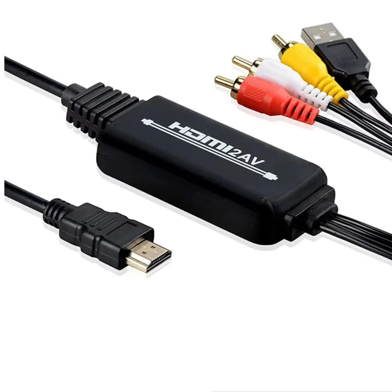RCA Composite AV Cable RCA to HDMI Converter HDMI to AV RCA Cable for Projector Monitor VCR DVD Player TV Video Audio Signal