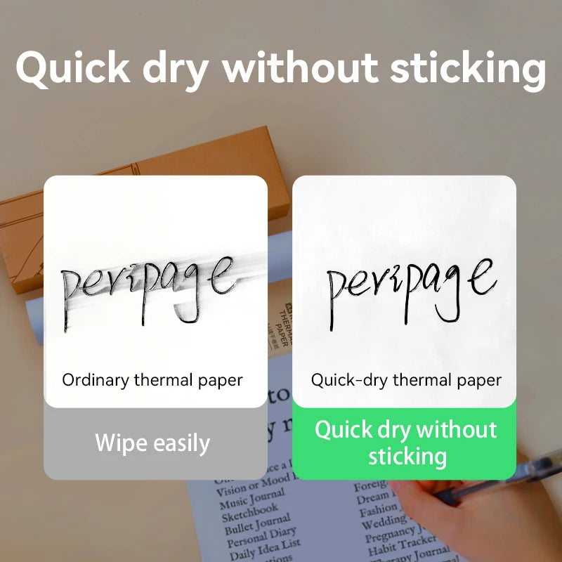 PeriPage Mini A4 Printers Quick Dry and Long Time Storage Continuous Thermal Paper 100 Sheets Folded Thermal Paper Papel Termico