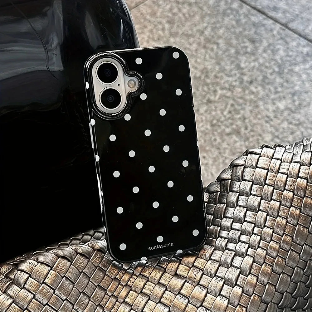 Black White Polka Phone Case for Tecno Spark 30c 20c 10 Go Camon 40 30 20 itel A60 A70 A48 RS4 P36 S23 Premier Pro 4G 5G Cover