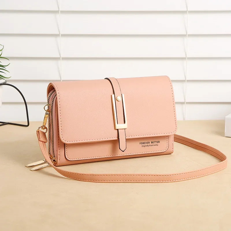 PU Material Women's Mobile Phone Bag Fashionable and Multifunctional Women's Small Square Bag Trendy and Retro Shoulder Bag