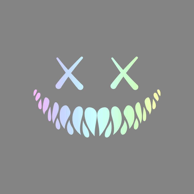 Jpct Fashion Demon Smile Face Decal is used for off-road vehicles, windshield, body, waterproof sticker with a length of 15cm
