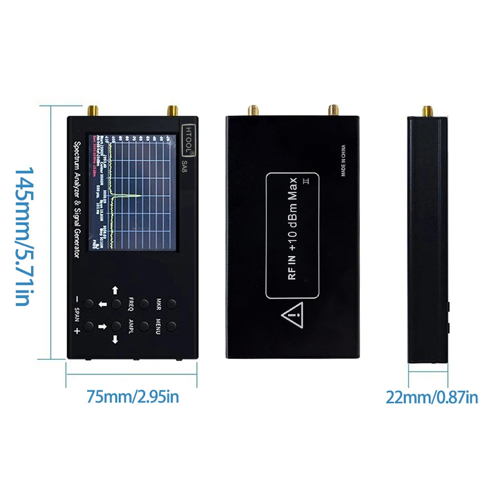 HTOOL SA8 Spectrum Analyzer 35-6200Mhz Handheld Portable RF Wireless Signal Test Instrument