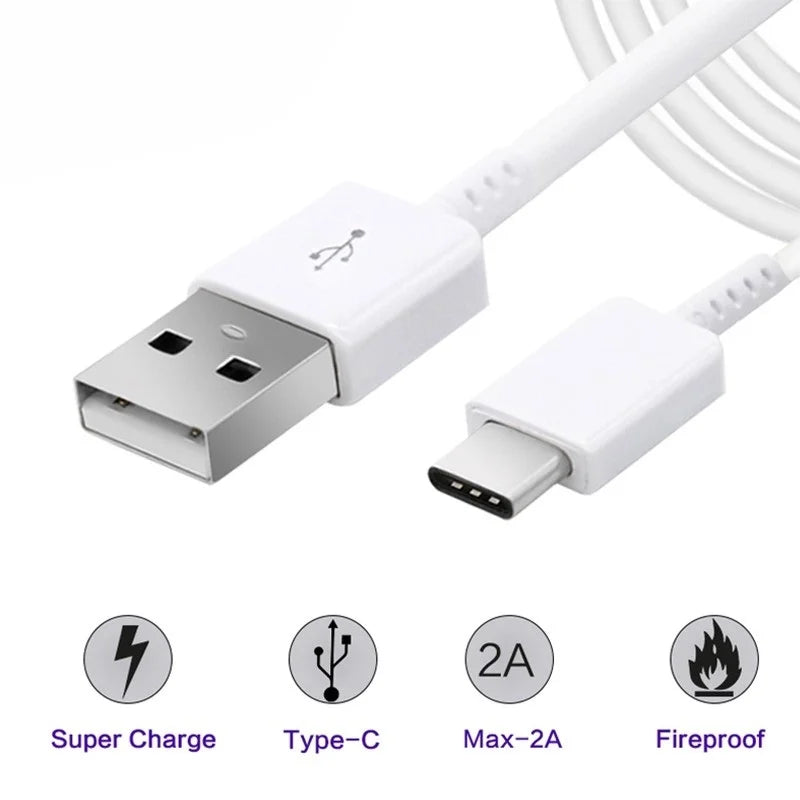 TYPE C Cable 1.2M 2M  Fast Charger Data Line For samsung Galaxy S8 S9 S10 S21 Ultra Note 8 9 10 A54 A53 5G A71 A52 A21S