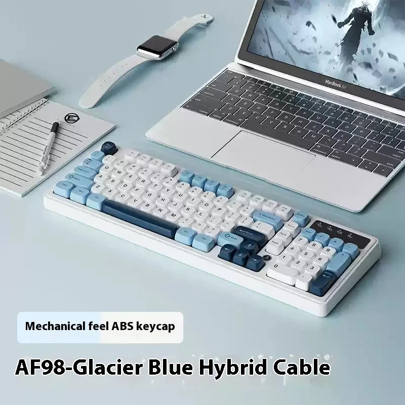 Ajazz Af98 Wireless Bluetooth Three-Mode Keyboard E-Sports Game Special Mechanical Touch Typing Office Computer Wired Keyboard