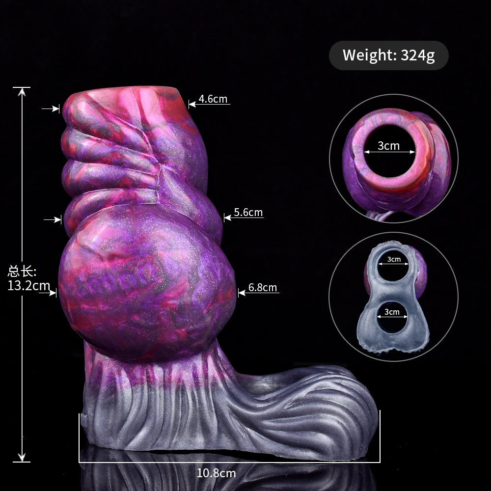NNSX Animal Penis Sleeve Enlargement with Big Knot Silicone Fantasy Cock Sheath Adults Male Sex Toys for Couples