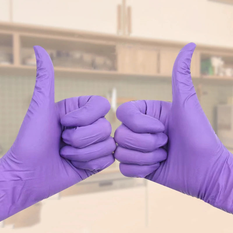 20/50/100/200/4001000pcs disposable purple nitrile gloves, suitable for car kitchens, gardening, and home cooking
