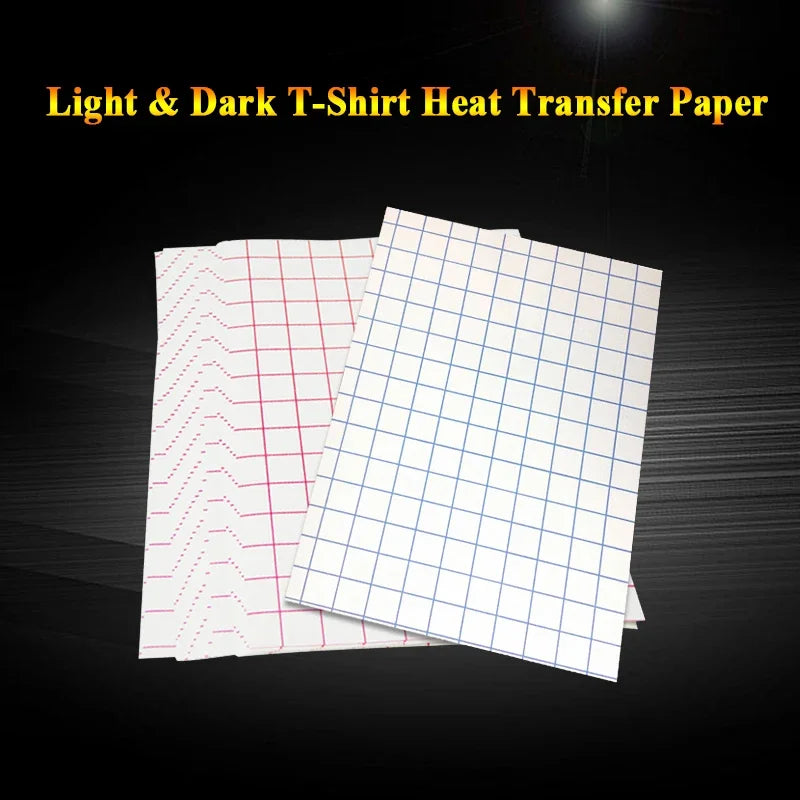 10 Sheets Inkjet Heat Transfer Paper A4 Cotton T-Shirt Dark Black Transfer Paper  Light White Paper For 100% Cotton Fabric