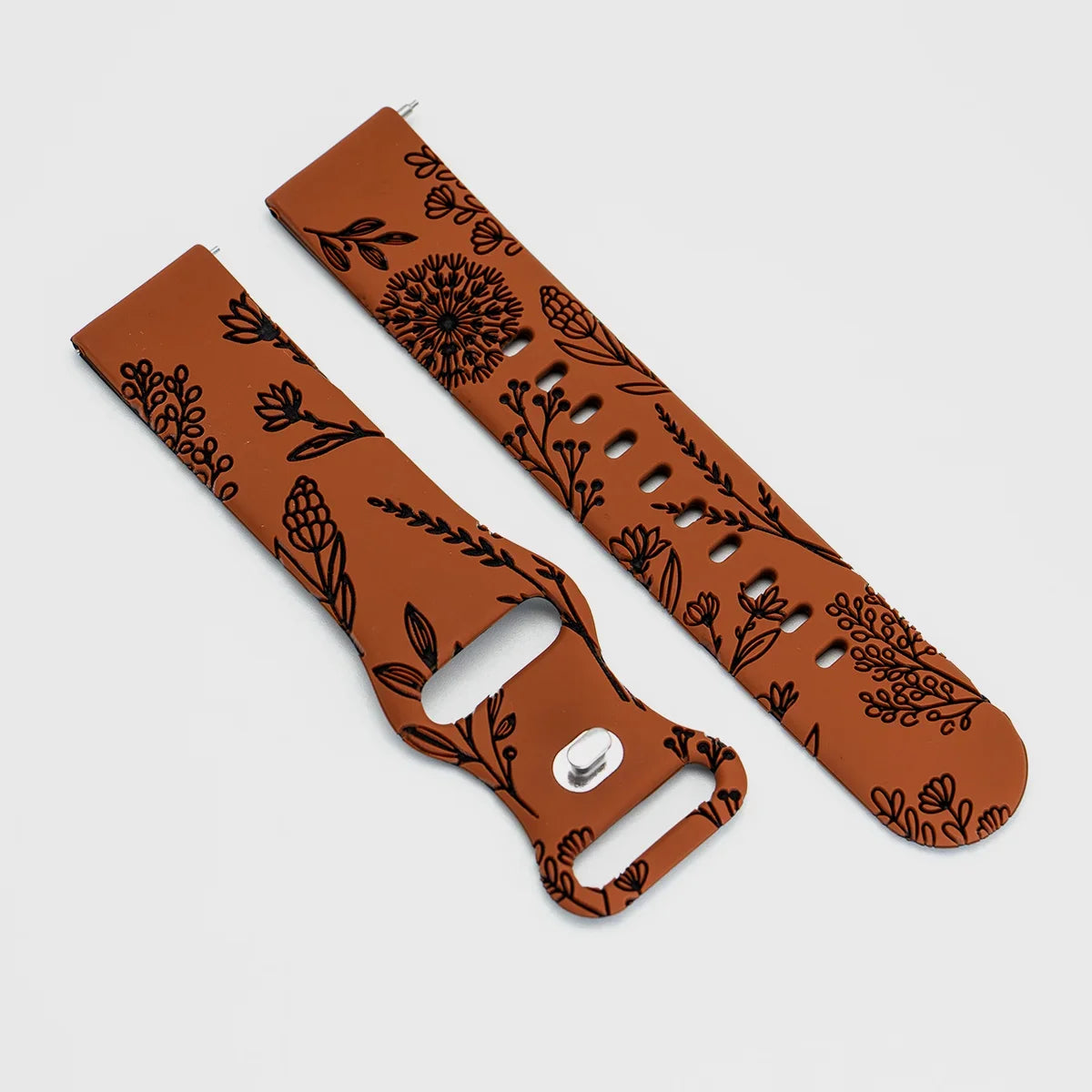 Two-tone Silicone Band Engraved Strap for Samsung Galaxy Watch 7/6/5/4/Active 2 40mm 44mm/Watch 5 Pro 45mm/Watch 3 41mm Straps