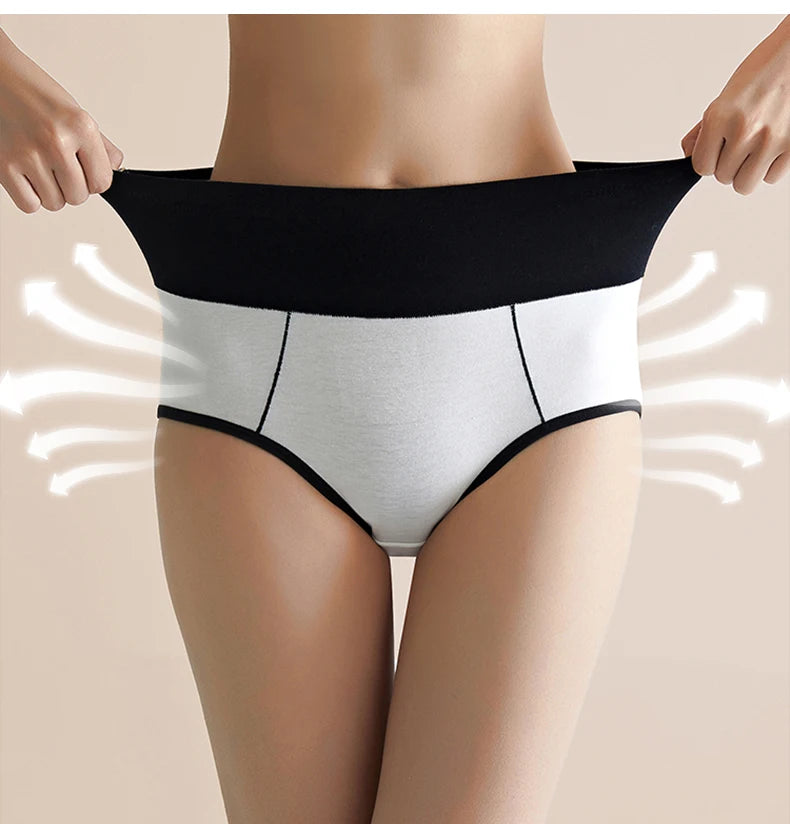4Pcs High Waist Cotton Women's Panties Body Shaper Underwear Plus Size 4XL Breathable Underpants Soft Panty Slim Female Briefs