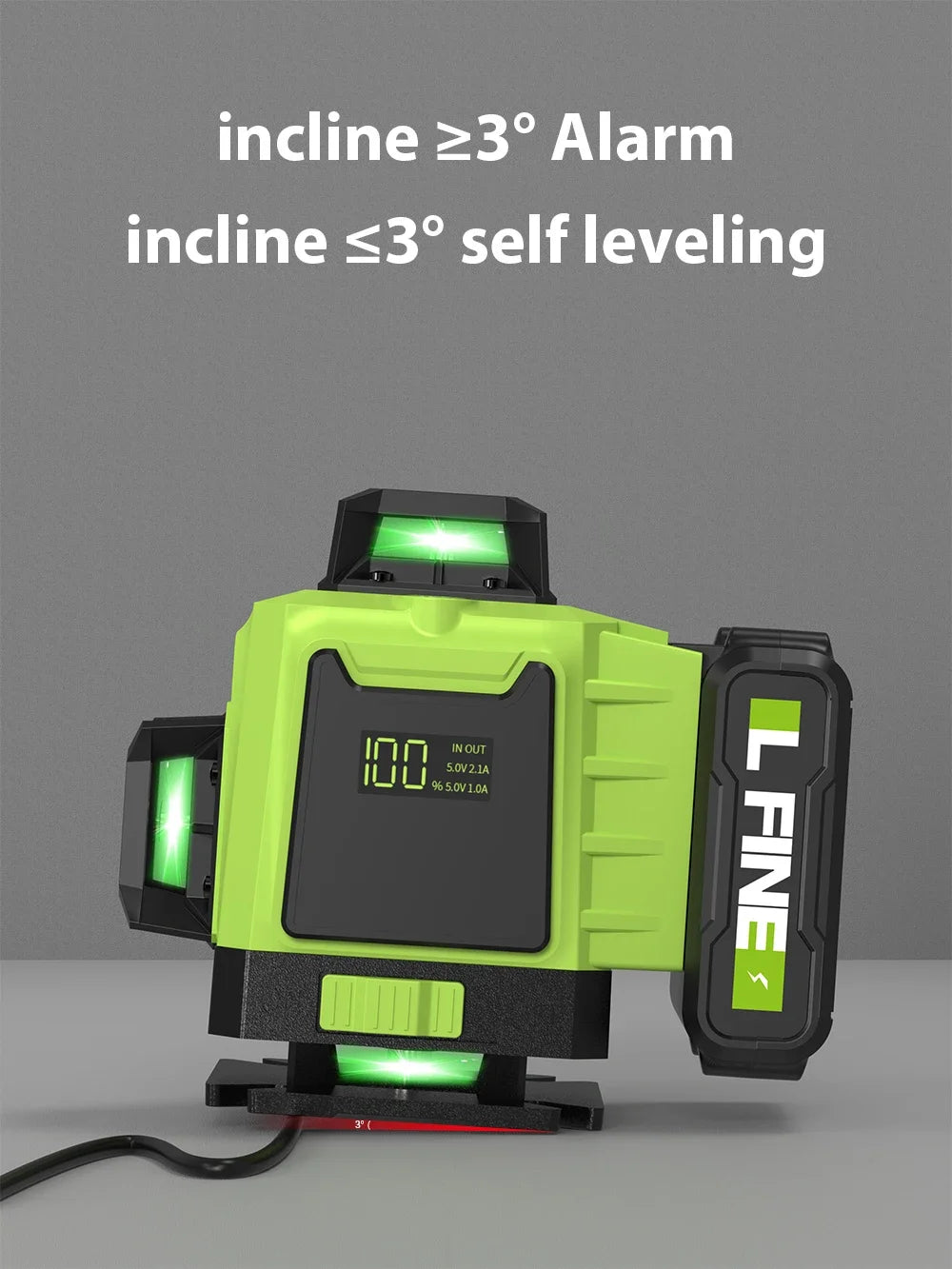 LFINE 3D/4D Laser Level 12/16 Lines Horizontal And Vertical With Remote Control 8 Lines 360°Self-leveling Laser Levels