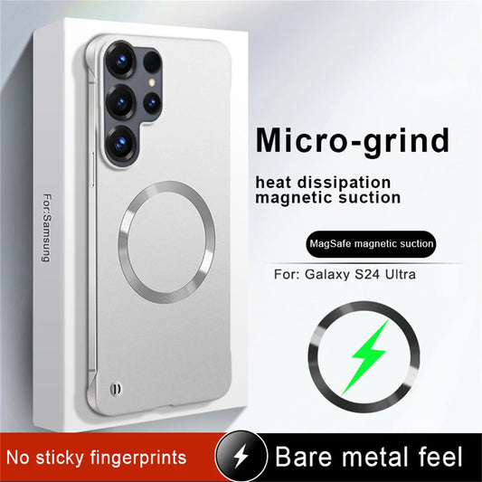 Ultra Thin PC Frameless Magnetic Phone Case for Samung S26 Ultra S25 Edge S24 FE S22 S23 Plus A56 A55 for Magsafe Matte Cover