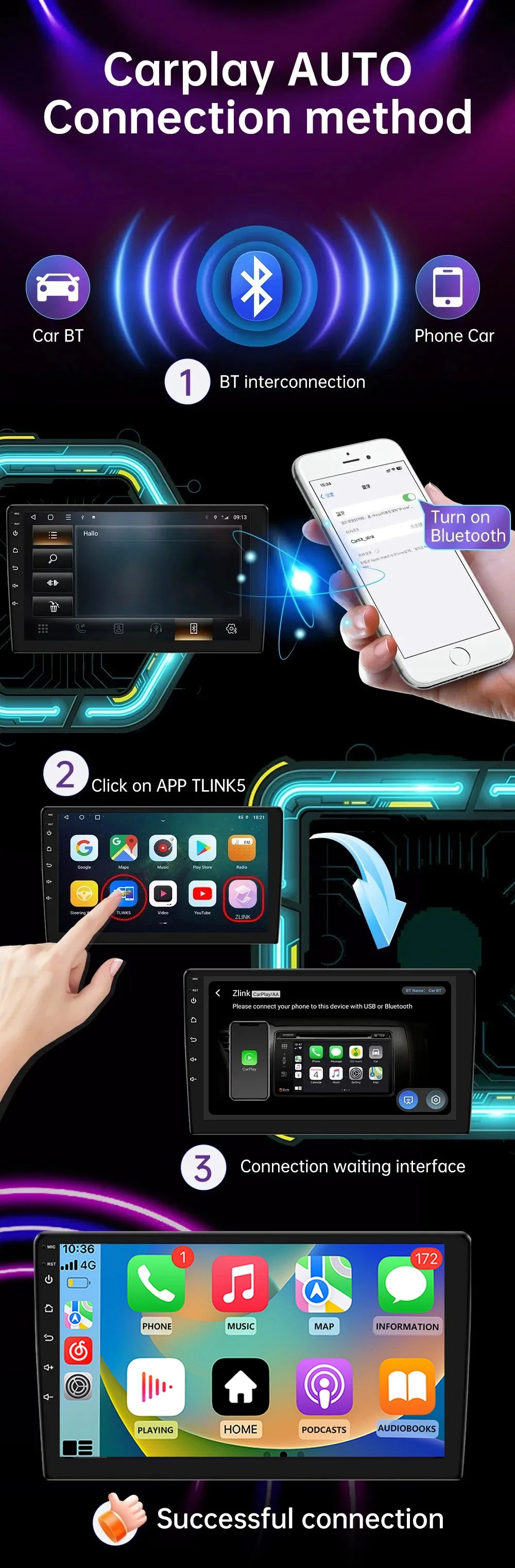 Android 13 2 Din Car Radio Autoradio 64G 7"/9"/10" Universal WIFI GPS Car Audio Multimedia Player For Hyundai Nissan Toyota Kia