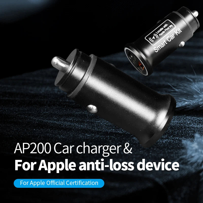 AP200 20W Universal Mini OBD GPS Locator Tracker Cigarette Lighter USB Type-C Adapter Hidden Find My Apple Official App