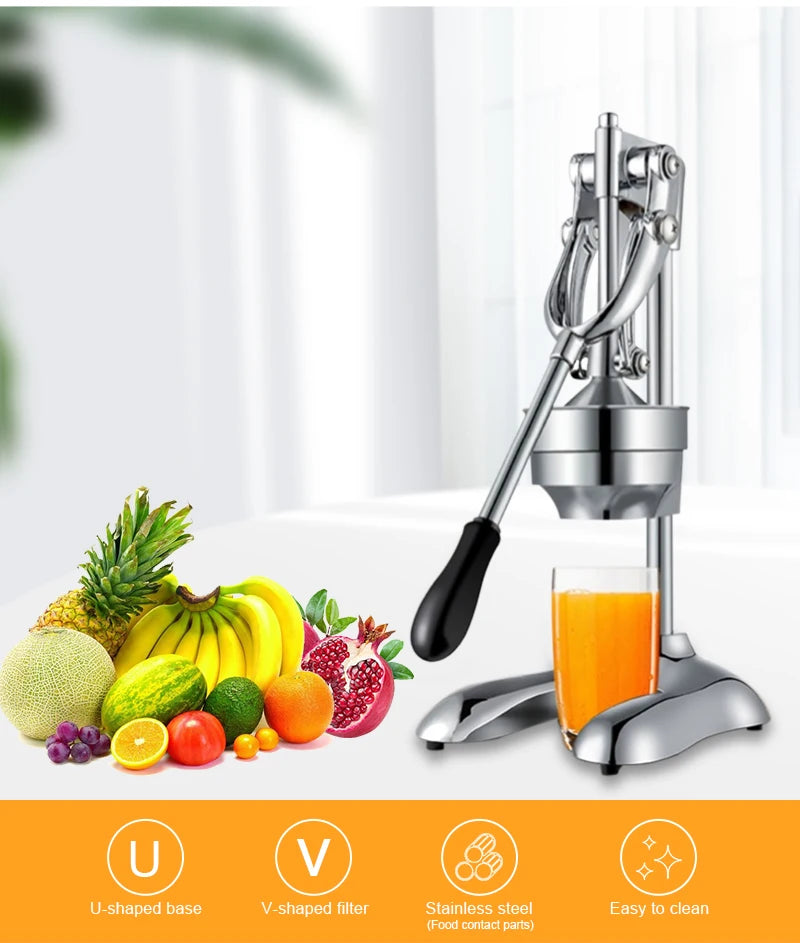 Manual Fruit Juicer Stainless Steel Manual Orange Lemon Squeezer Juicer