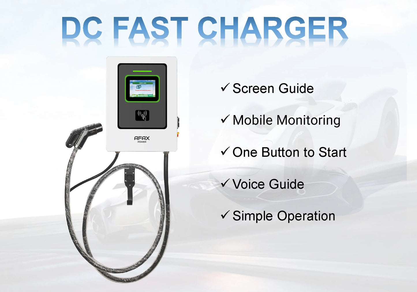 AFAX POWER CCS2 3phase 40KW EV Wall-mounted charging Station With LCD Touch Screen Display