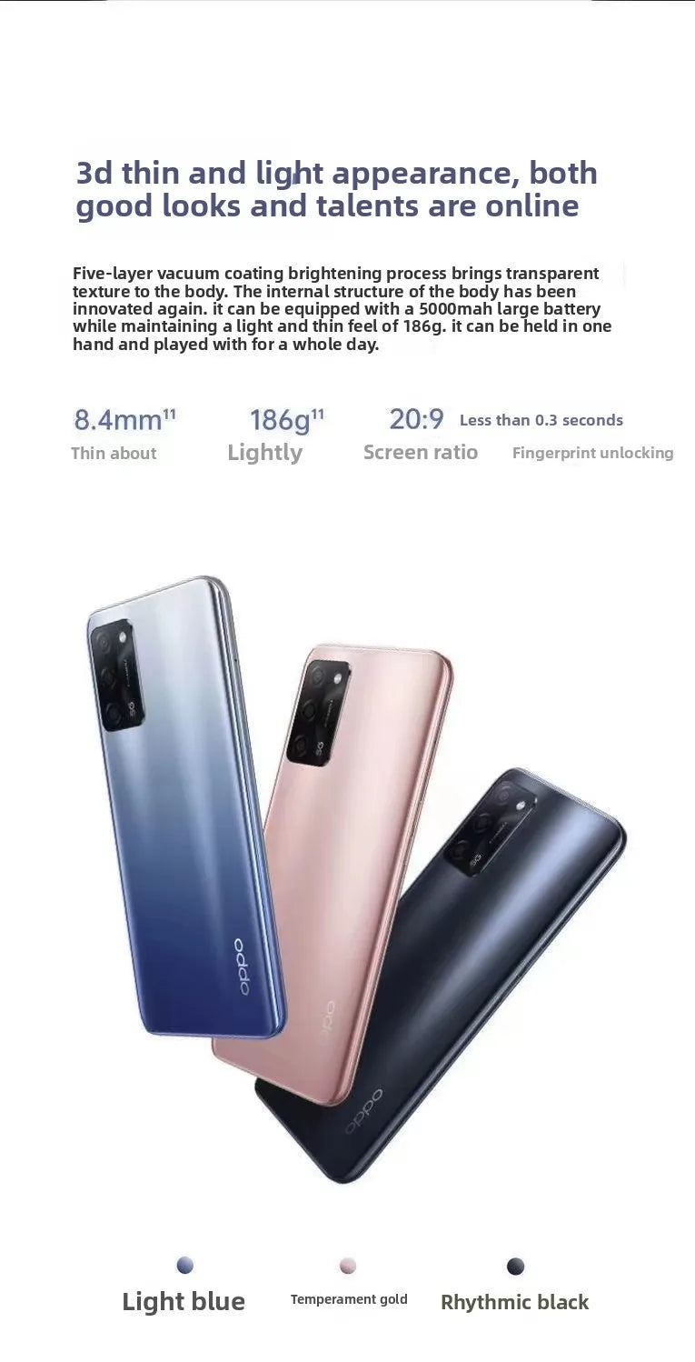 OPPO A55  4GB/6GB RAM 64GB/128GB ROM 50MP AI Camera 5000mAh Long Battery Life 4G LTE Dual SIM Phone Smartphone Mobile Phones